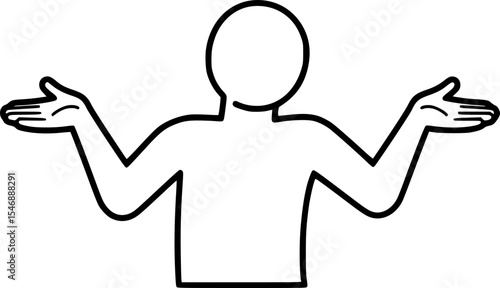 Outline illustration of shrug gesture
