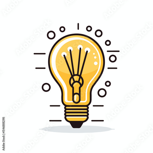 Illuminate Creativity with Bulb Light Idea Innovation Icon - Vector Outline Design