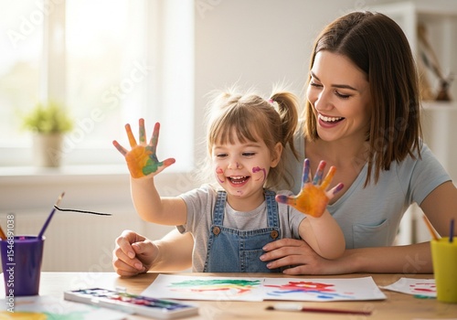 mother and daughter painting