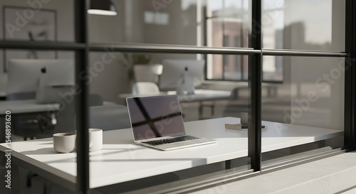 Modern Office Workspace Minimalist Design and Productivity