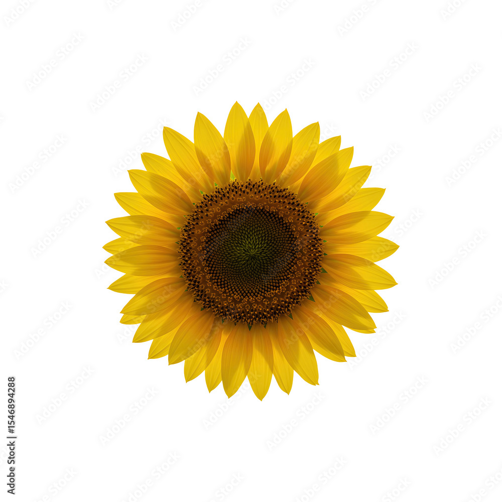 Fototapeta premium Bright Yellow Sunflower Blooming with Petals Open Wide