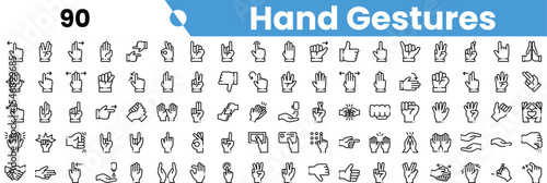 Collection of diverse hand gestures in a minimalist design, showcasing various expressions and meanings, suitable for communication.