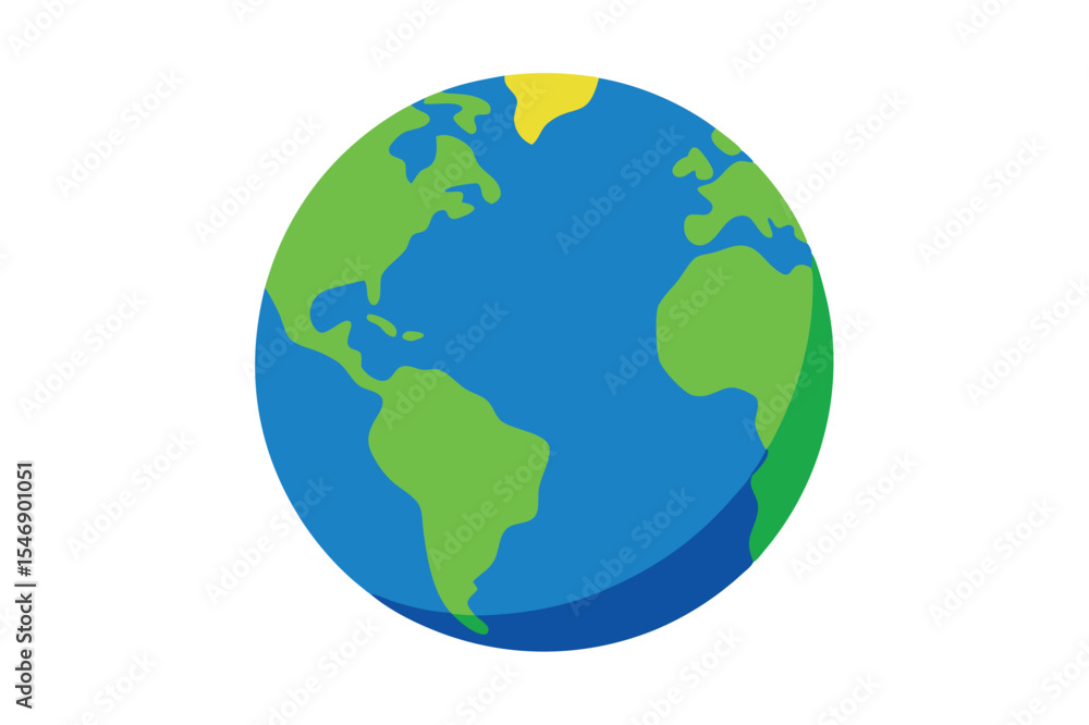 Global Earth Clipart Simple World Map Illustration on White Background Global Earth Clipart Simple World Map Illustration on White Background
