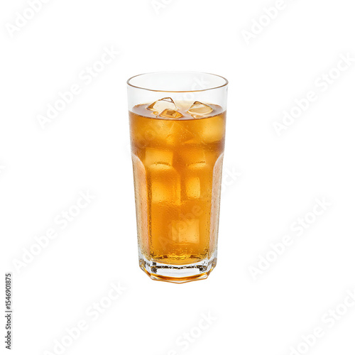 Wallpaper Mural Glass of iced tea with lemon slice served cold on white background Torontodigital.ca
