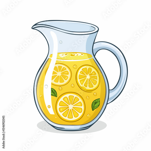 Vector Image:  Cool Summer Thirst Quencher:  Pitcher of Lemonade 2