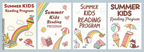 Vibrant and Playful Summer Reading Program for Kids Engaging Poster Designs to Inspire Young Readers