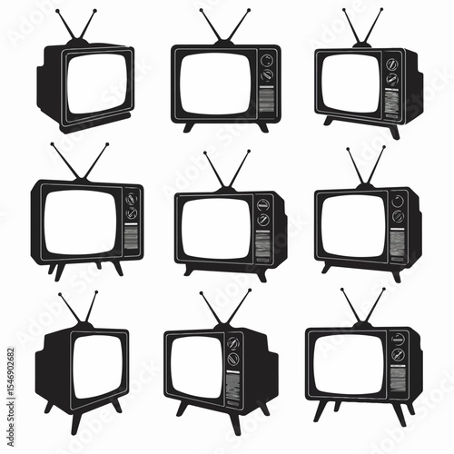 Retro television set collection antique vintage tvs
