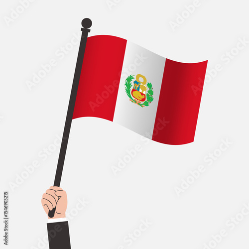 Hand Holding Peru Waving Flag