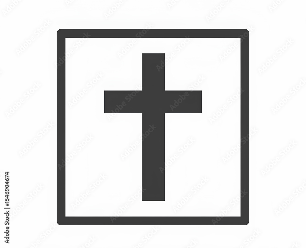 Simple Christian Cross Symbol in a Square Frame ideal for religious designs websites apps and presentations Simple Christian Cross Symbol in a Square Frame ideal for religious designs websites apps and presentations