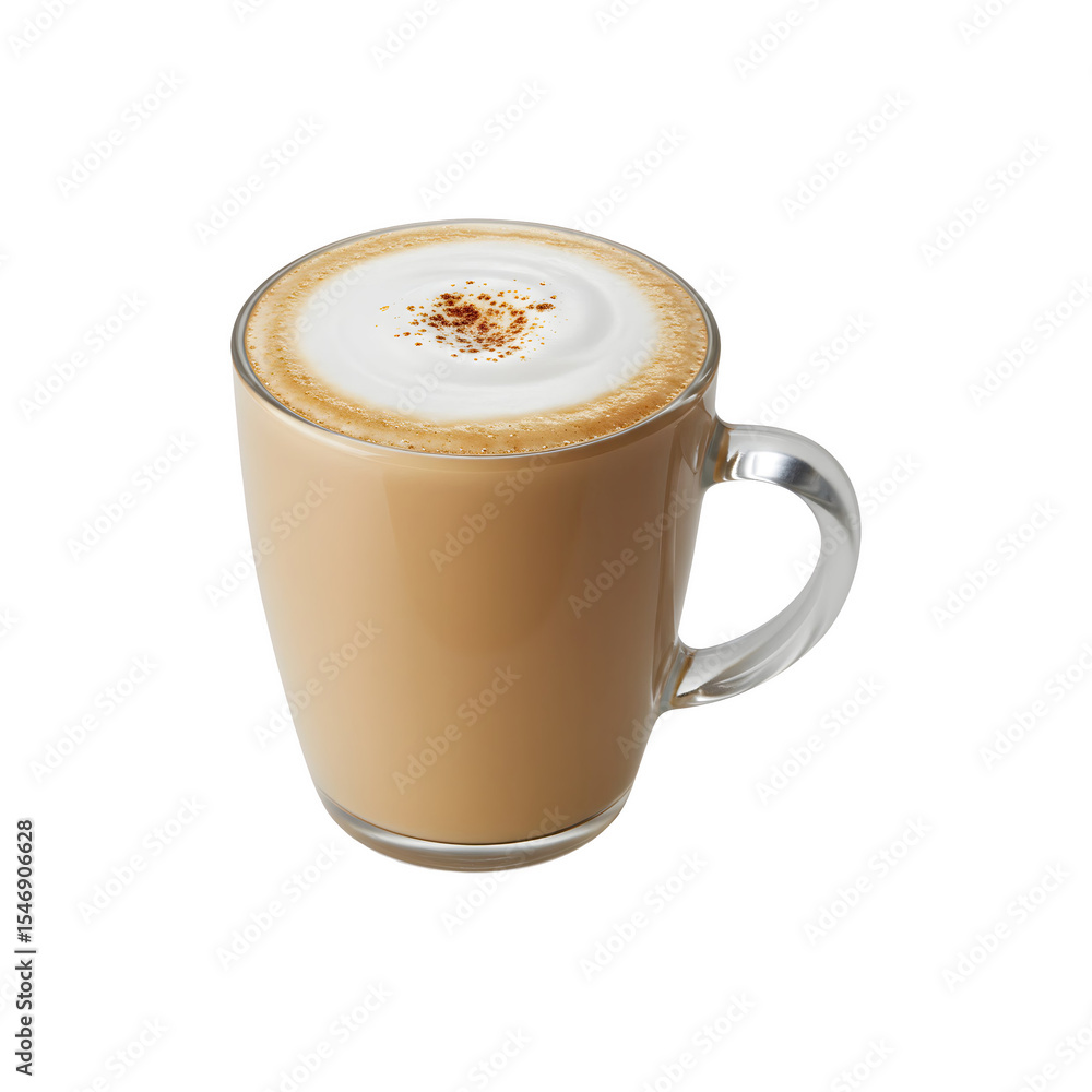 Fototapeta premium Cappuccino with Heart Latte Art – Warm Beverage for Café Culture Lovers
