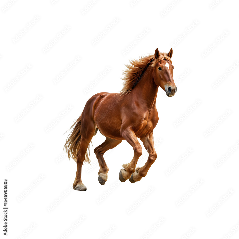 Brown Horse in Motion on White – Elegant Equine Power and Grace Brown Horse in Motion on White – Elegant Equine Power and Grace