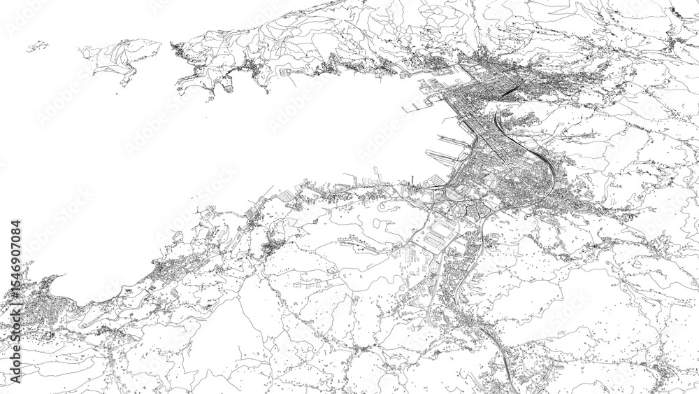 Obraz premium 3D illustration of city and urban in La Spezia Italy