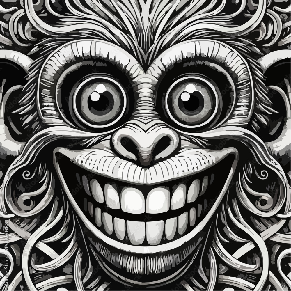 Fototapeta premium alternative digital art of a smiling monkey 58