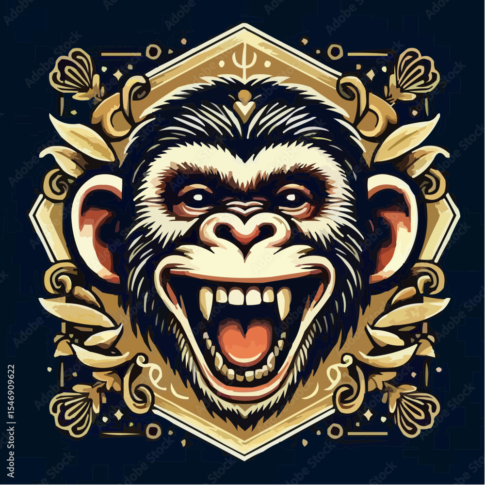 Obraz premium alternative digital art of a smiling monkey 2