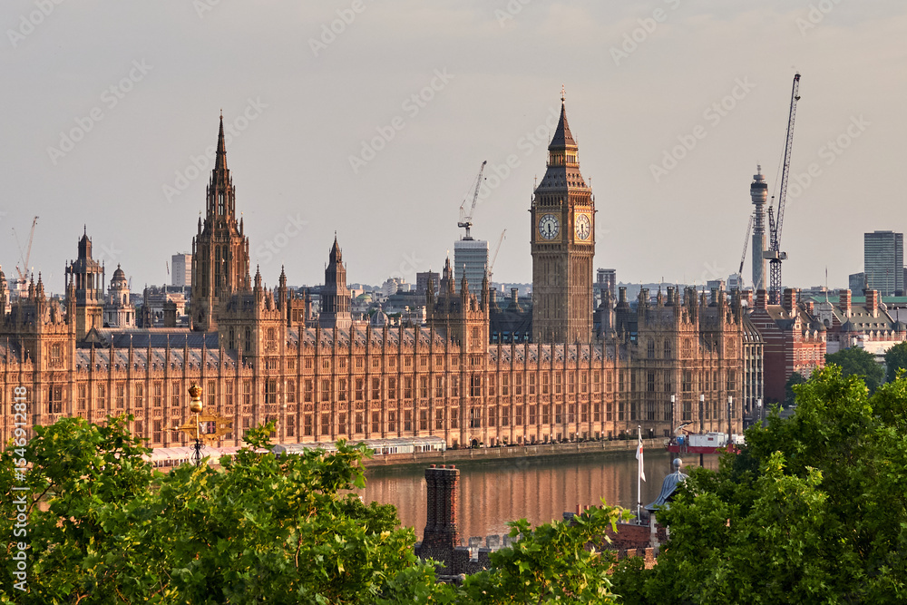 Obraz premium London Icons – Westminster Skyline In The Morning