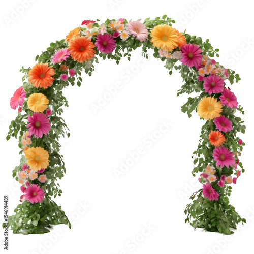 Wallpaper Mural Colorful floral arch adorned with vibrant flowers, set in a serene outdoor garden for celebrations Torontodigital.ca