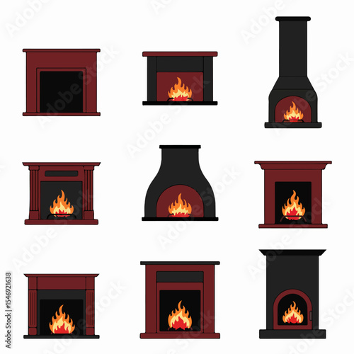 Fireplaces with fire set cozy home decor