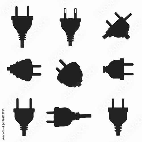 Electrical plugs symbols electric socket connector icons