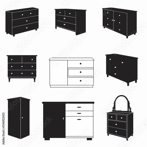 Dressers and chest of drawers furniture set