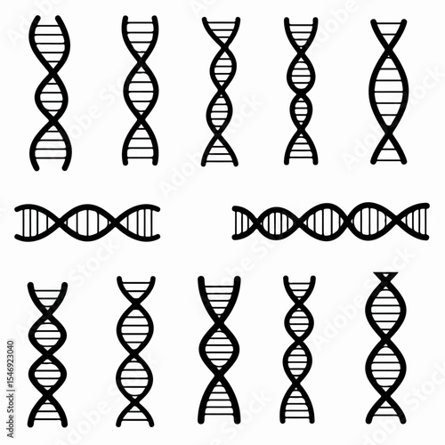 DNA molecule genetic helix science structure icons