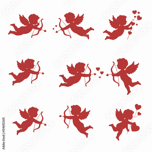 Cupid love angel valentine symbol elements