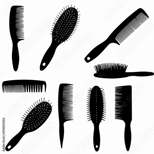 Comb and hairbrush assortment for hair styling