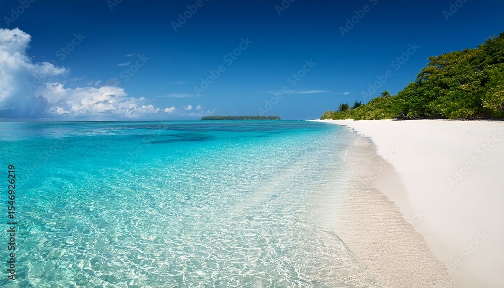 Fototapeta premium summer with clear water sea and sandy white sand beach