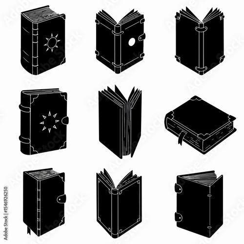 Collection of old spell books or grimoires