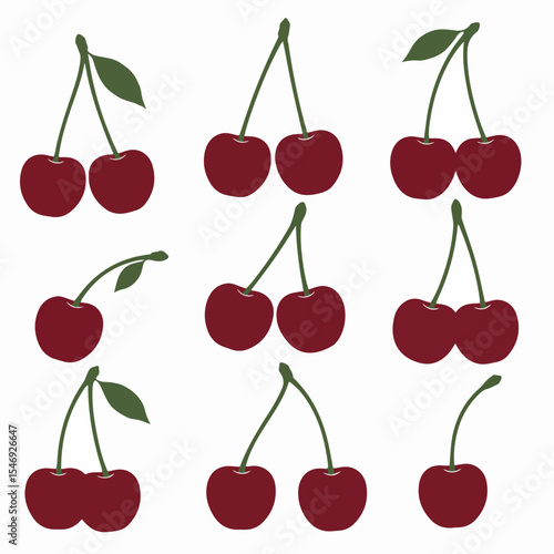 Cherries fruit food isolated fresh ripe sweet