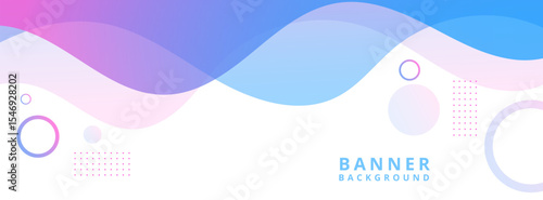 Banner bakground blue and purple gradations waves line shape.colorful