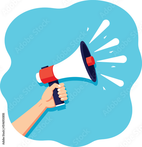 Megaphone announcement vector illustration for marketing promotion and advertising use