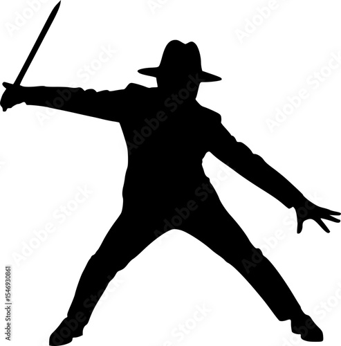 The Trickster Silhouette in the Dark with a Mysterious and Playful Shadow Background
