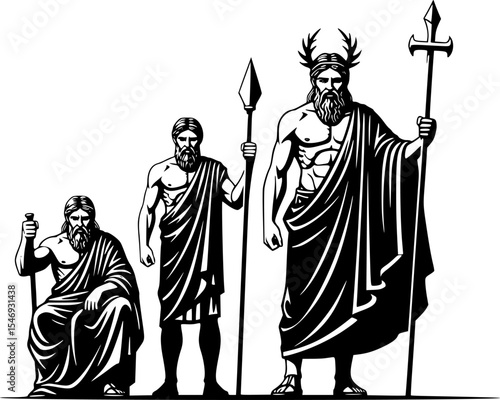 Mythic God Hades Silhouette Vector Set
