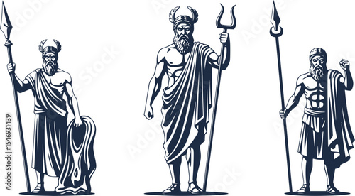 Mythic God Hades Silhouette Vector Set
