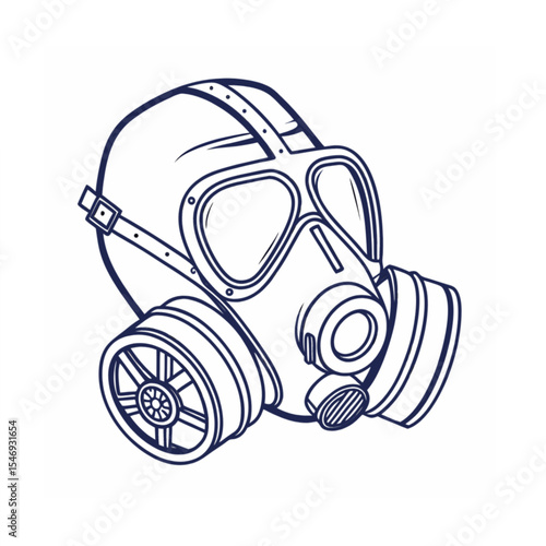 Vector Illustration of Gas Mask Respirator