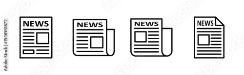 Newspaper icon set. news paper vector sign