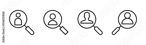 Hiring icon set. Search job vacancy icon. Human resources concept. Recruitment
