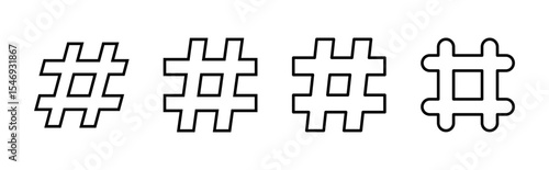 Hashtag icon set. hashtag symbol