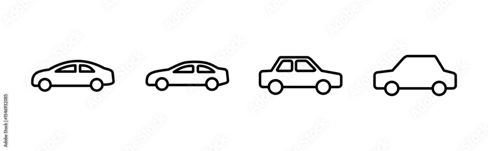Car icon set. car vector icon. small sedan Car icon set. car vector icon. small sedan