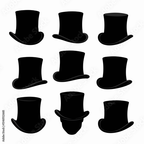 Black top hats collection fashion accessory design
