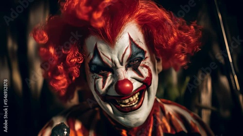 crazy scary evil laughing clown