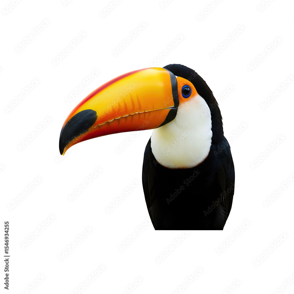 Fototapeta premium Colorful Toucan Bird with Bright Beak for Tropical and Exotic Concepts