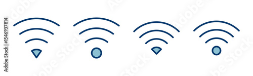 WIFI Icon vector isolated on white background. signal vector icon. Wireless and wifi icon or sign for remote internet access