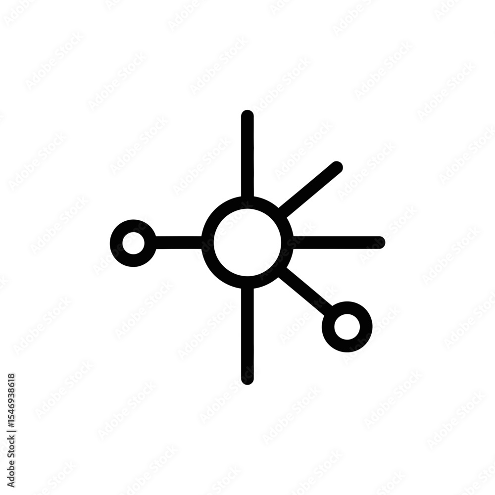 Obraz premium Blockchain technology icon representing network connections and nodes