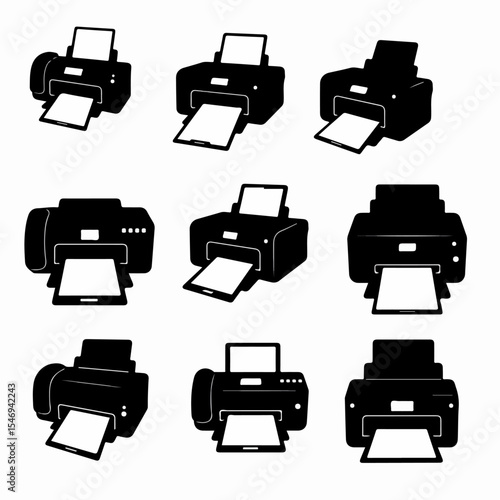Printer icon set collection for office usage