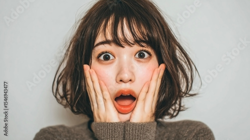 驚いた表情の女性