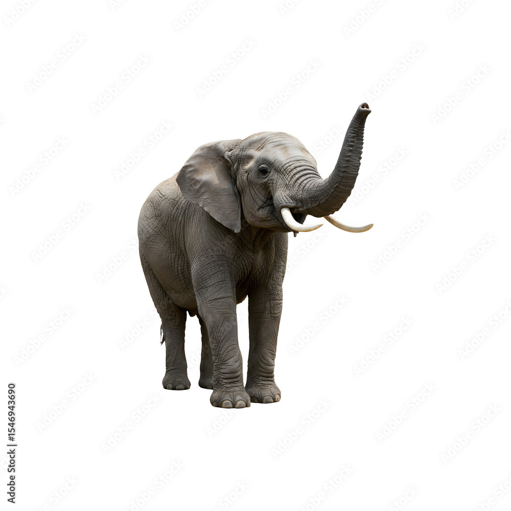 Fototapeta premium An elephant walking forward, trunk hanging low and ears out