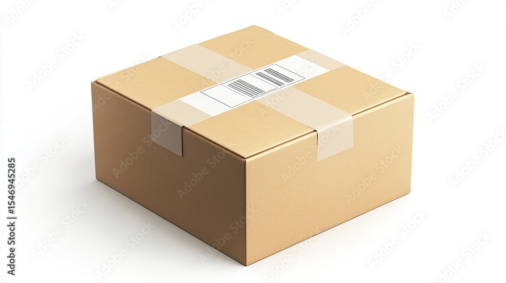3D rendered cardboard delivery box closed 3D rendered cardboard delivery box closed