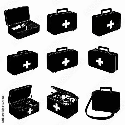 First aid kit collection safety medical emergency