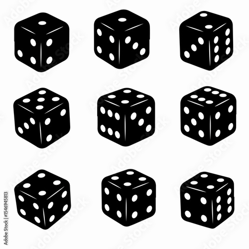 Dice set gambling game chance risk icon